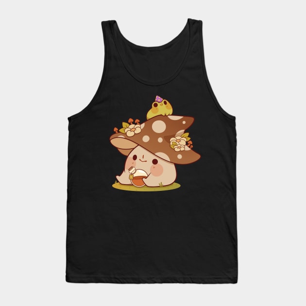 Witchy mushroom and frog Tank Top by Rihnlin